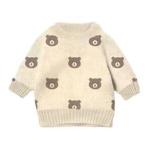 NEW WILSON + FRENCHY boy's beary cute knit sweater in beige